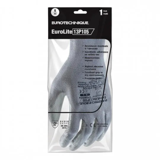 Gants de manutention en milieu sec paume enduite PU EUROLITE 13P105 1PUBG