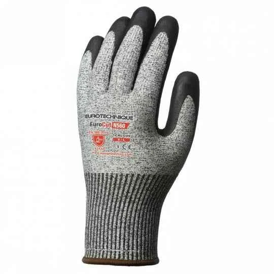 Gants anti coupures noir en nitrile J13 EUROCUT N560