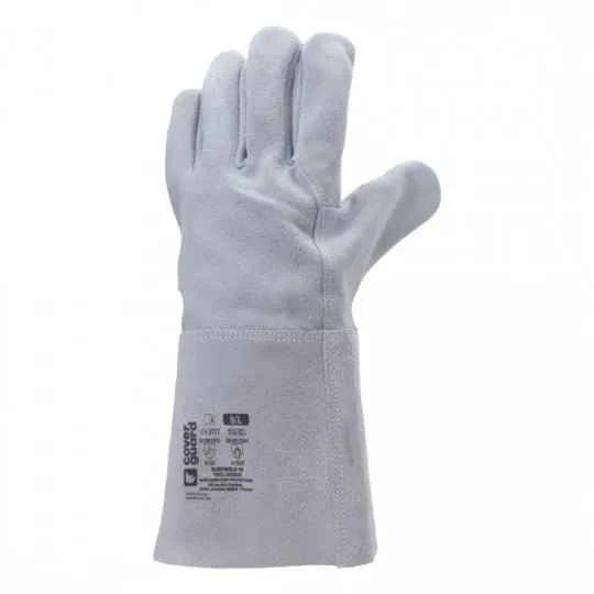 Gants de soudeur en croute de bovin antistatique manchette 15cm EUROWELD 140