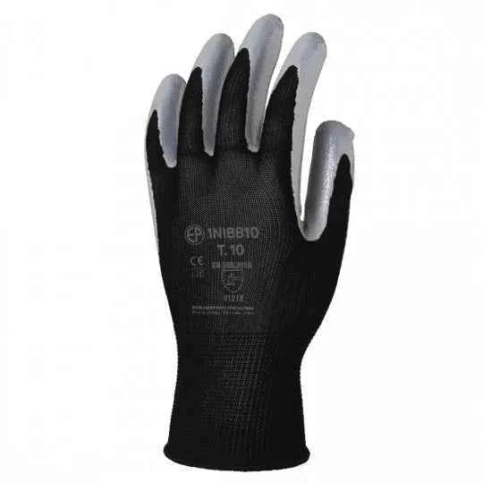 Gants manutention noir gris enduit nitrile EUROLITE 1NIBB - Mes - Gants - Pros