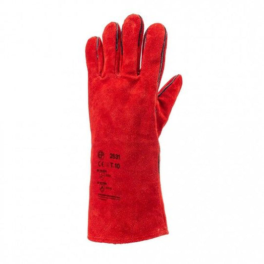 EUROWELD 2631 red cowhide split heat resistant gloves