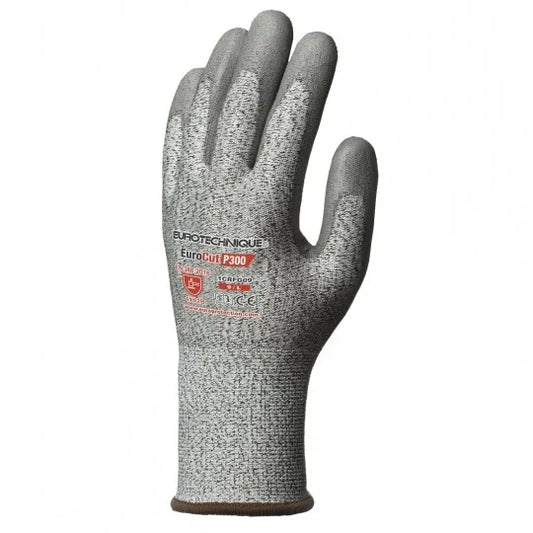 EUROCUT P300 grey PU coated anti-cut gloves