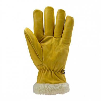 Yellow cowhide grain fur-lined anti-cold gloves EUROWINTER ICELAND 2490