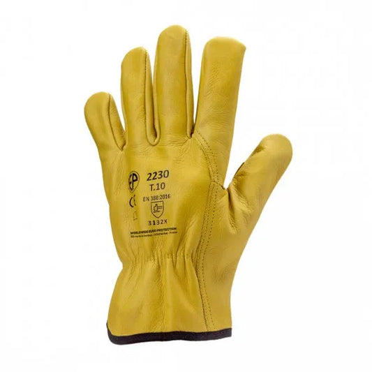 EUROSTRONG 2230 yellow full grain cowhide leather handling gloves