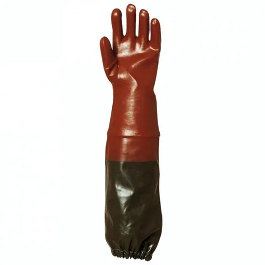 EUROCHEM 3669 Red 65cm PVC-coated cotton chemical protection gloves