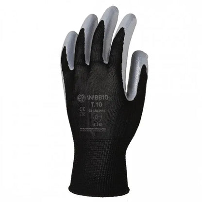 EUROLITE 1NIBB black-grey nitrile-coated handling gloves