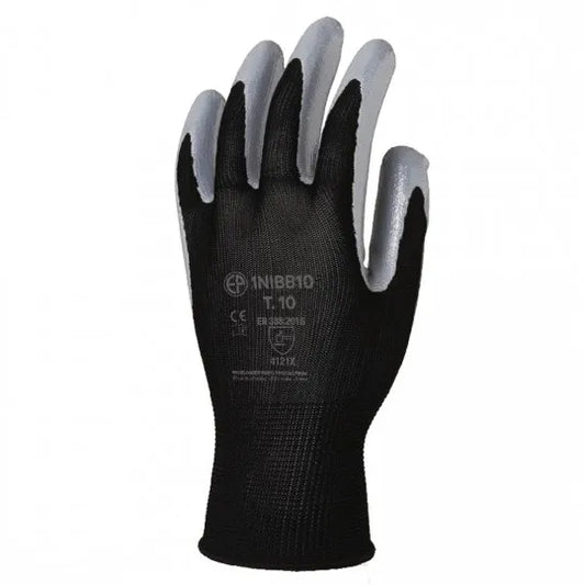 EUROLITE 1NIBB black-grey nitrile-coated handling gloves