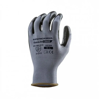 EUROLITE 13N400 grey nitrile coated handling gloves