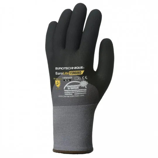 Dry environment handling gloves nitrile coated palm 3/4 back EUROLITE 15N606D