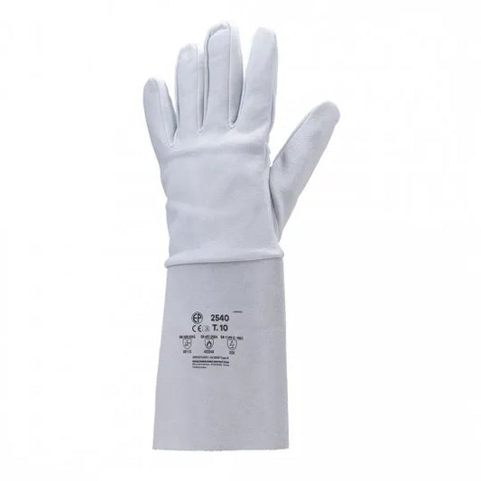 EUROWELD 2540 antistatic welding gloves with white, grey lambskin and split cuff