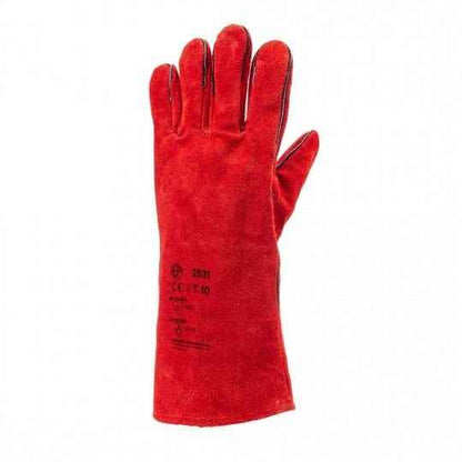 Gants anti chaleur rouge croûte de vachette EUROWELD 2631