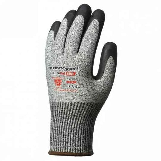 Gants anti coupures noir en nitrile J13 EUROCUT N560