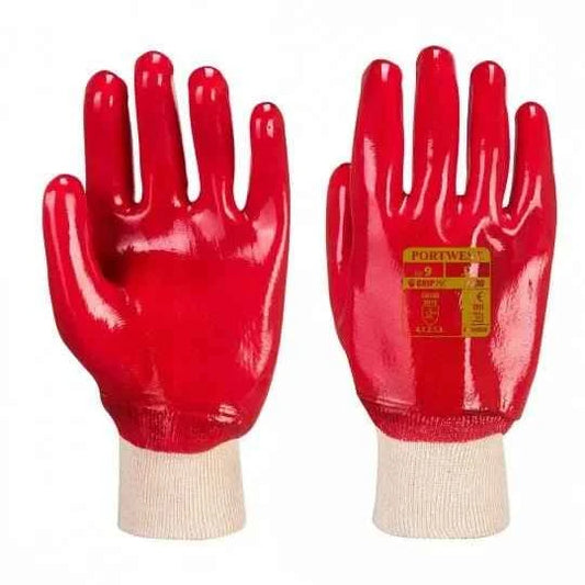 Gants de protection contre les liquides en PVC avec poignet tricot A400