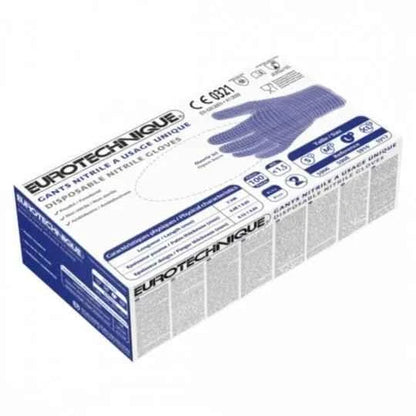 Gants en nitrile poudrés AQL 1.5 bleu EURO-ONE 5910 (Pack de 100)