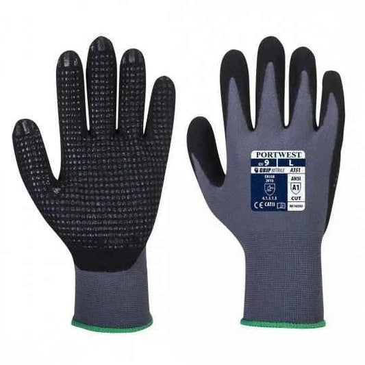 Gants manutention enduit nitrile avec picots DERMI FLEX PLUS A351