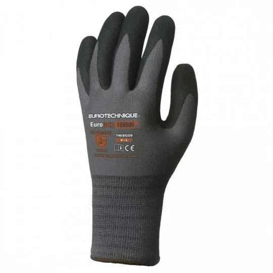 Gants manutention gris noir enduit nitrile EUROLITE 15N500