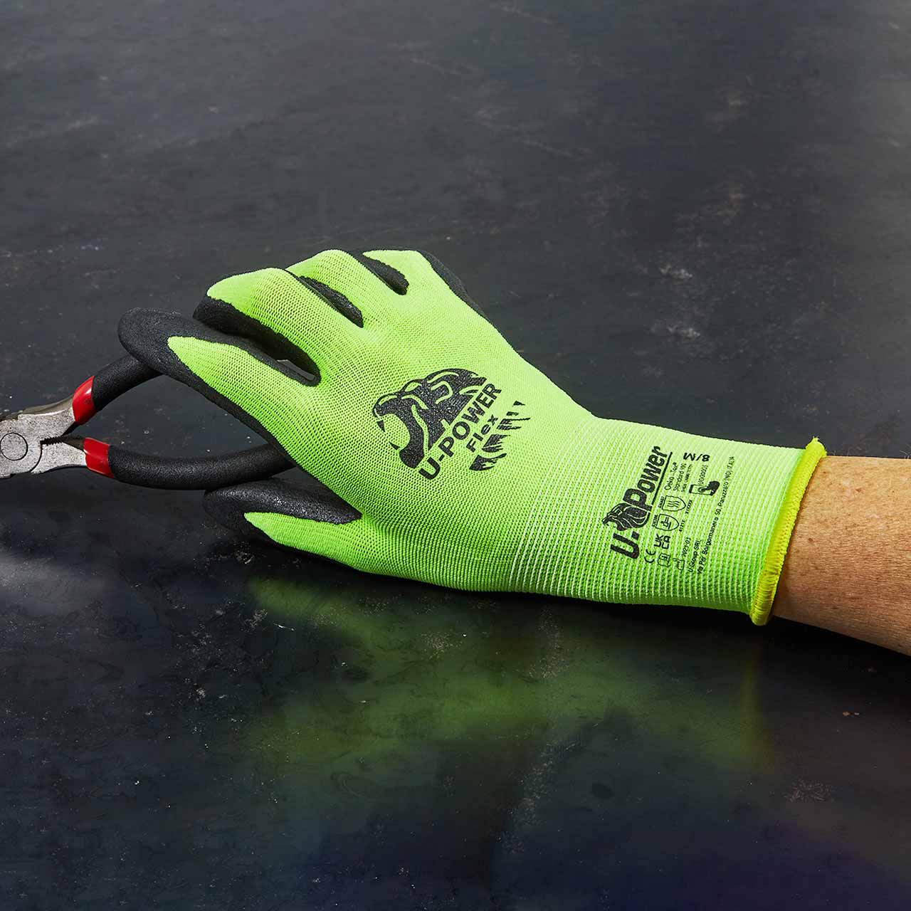 FLEX Safety Gloves Fluorescent Yellow UG00005