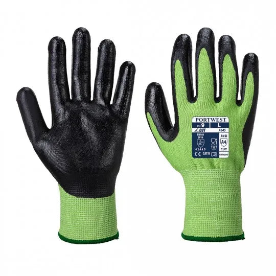 Gants anti coupures de niveau D GREENCUT en mousse nitrile A645