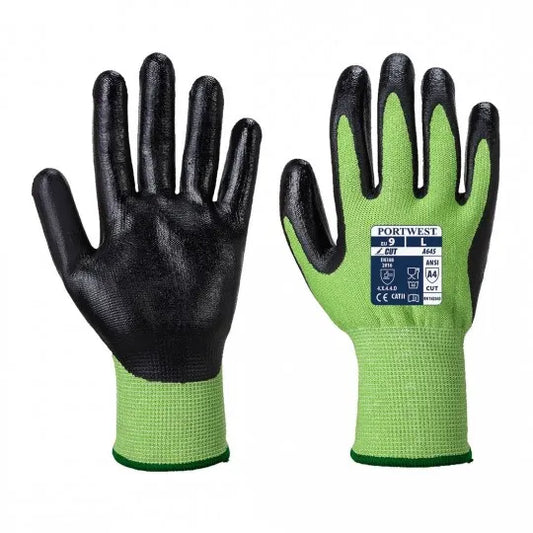 GREENCUT Level D Cut Resistant Foam Nitrile Gloves A645