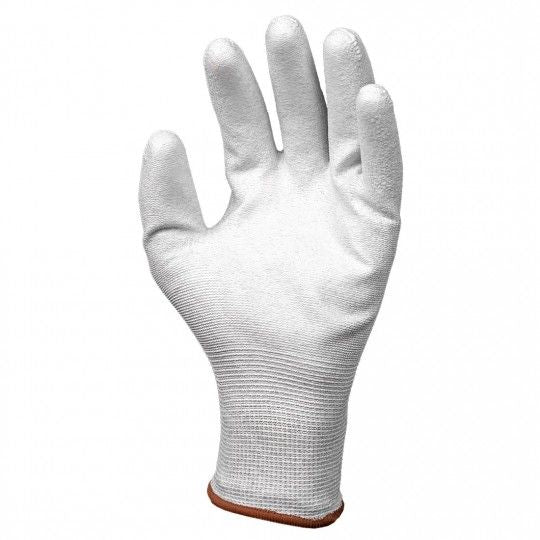EUROLITE EST90 PU coated carbon polyester ESD white gloves