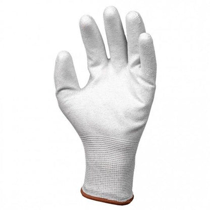 EUROLITE EST90 PU coated carbon polyester ESD white gloves